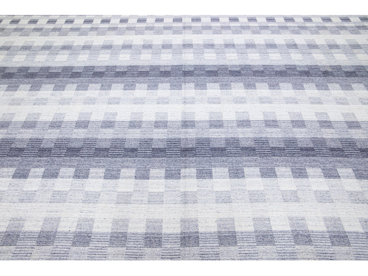 Modern Kilim Flatweave Wool Rug 12 X 15