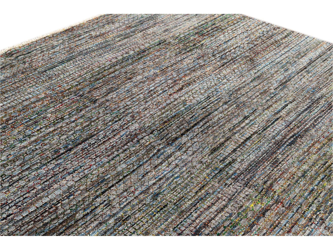 21st Century Modern Sari Wool Rug 10' x 14'