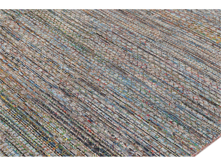 21st Century Modern Sari Wool Rug 10' x 14'