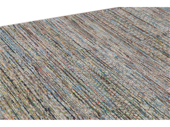 21st Century Modern Sari Wool Rug 10' x 14'