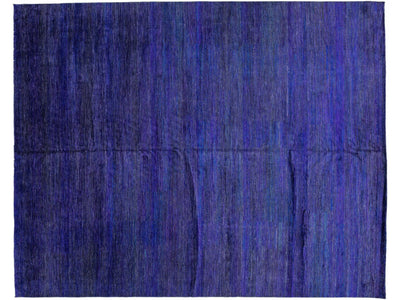 Blue Modern Savannah Handmade Oversize Wool Rug with Geometric Design