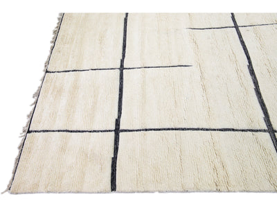 Modern Moroccan Wool Rug 12 X 15