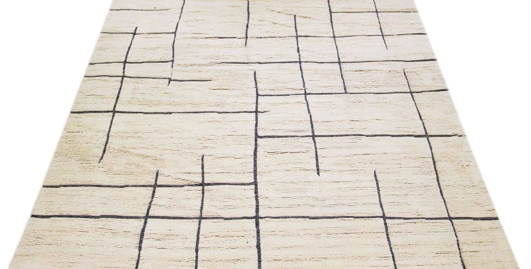 Modern Moroccan Wool Rug 12 X 15