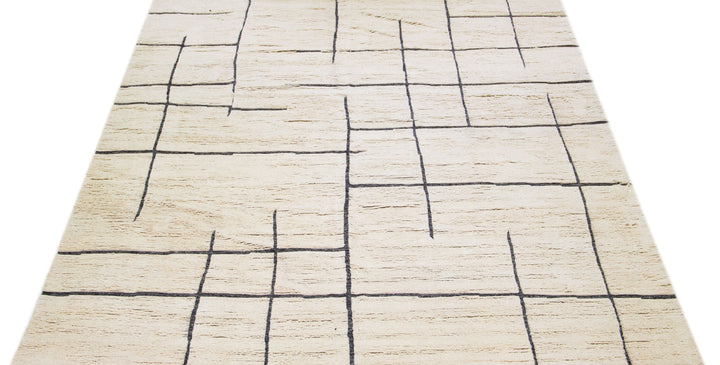 Modern Moroccan Wool Rug 12 X 15