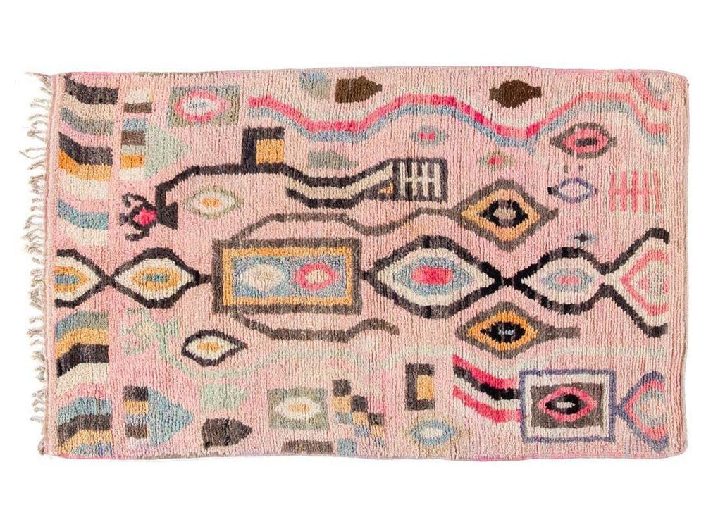 Vintage Azilal Moroccan Wool Rug 5 X 8