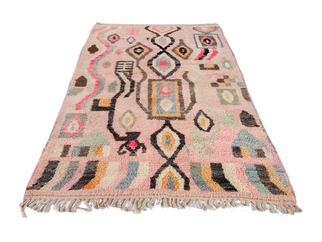 Vintage Azilal Moroccan Wool Rug 5 X 8