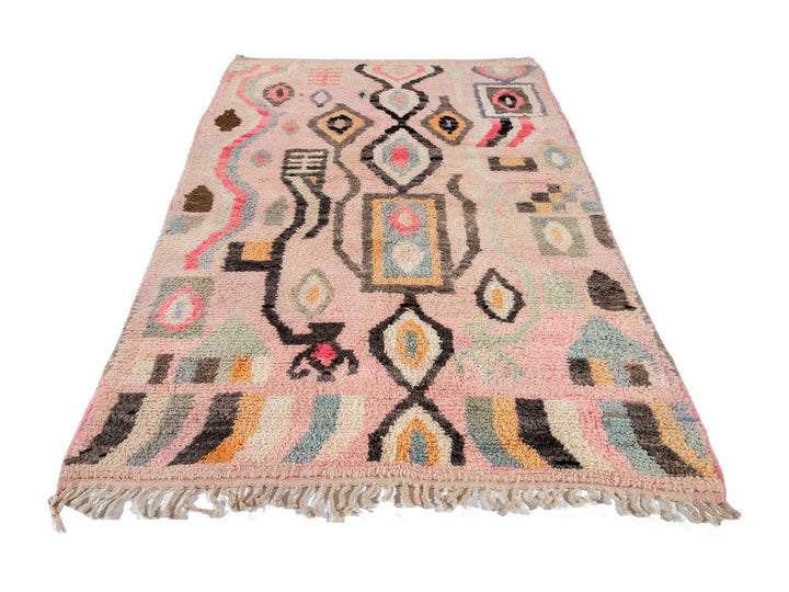 Vintage Azilal Moroccan Wool Rug 5 X 8