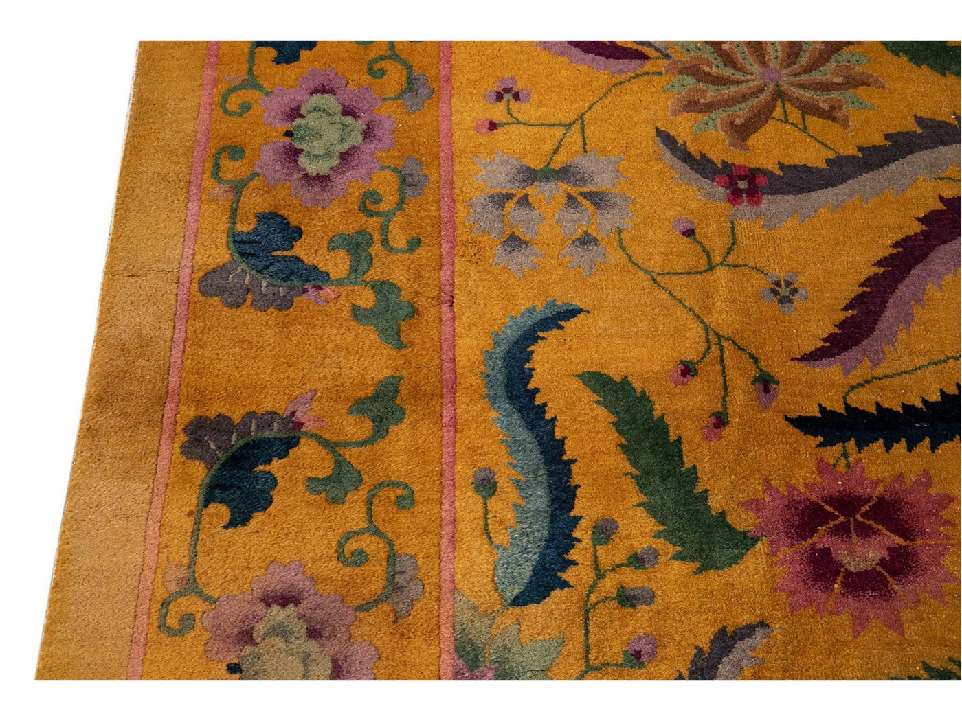 Antique Art Deco Chinese Wool Rug 10' x 14'
