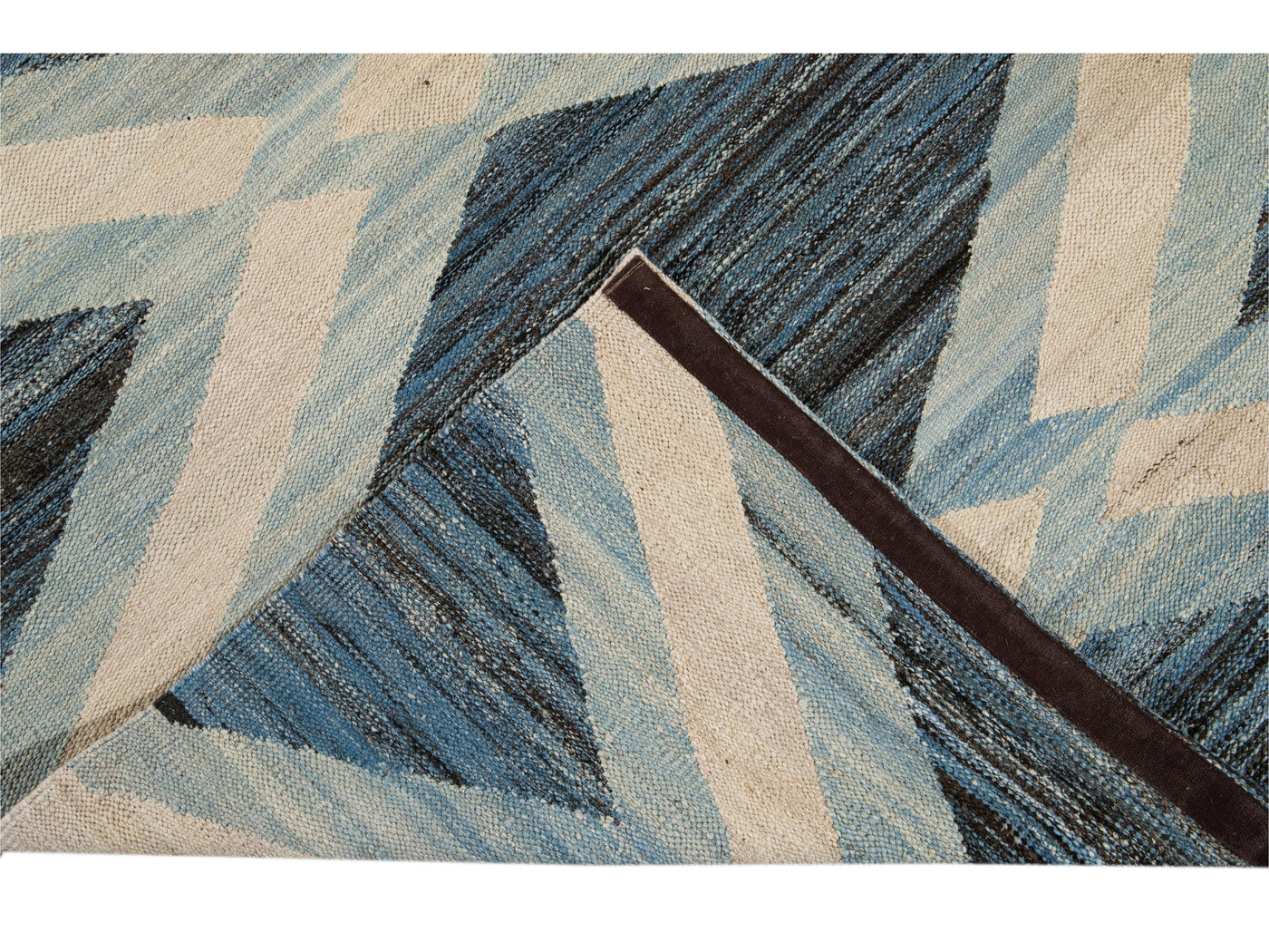 Modern Flat-Weave Wool Rug, 9 X 12