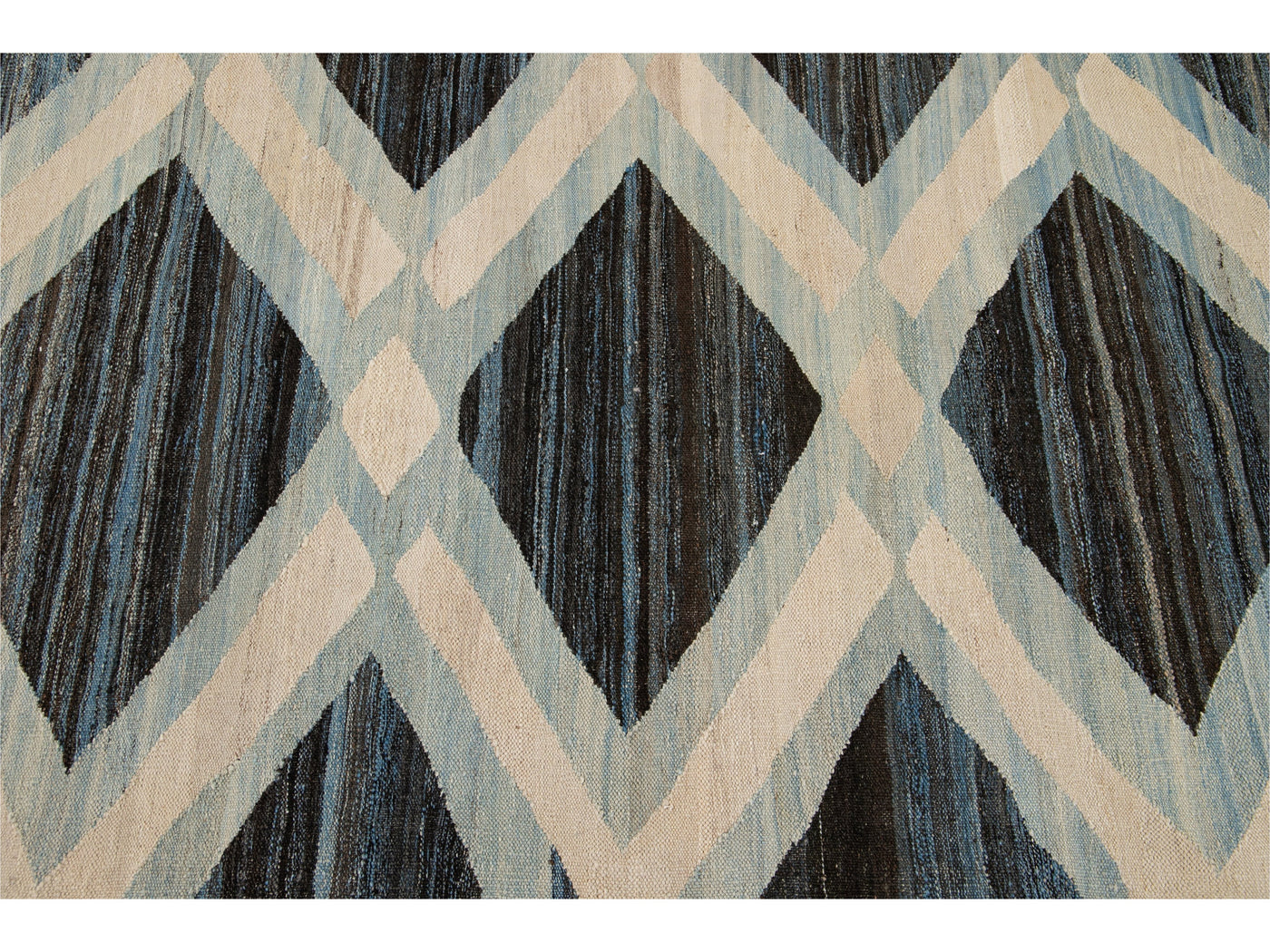Modern Flat-Weave Wool Rug, 9 X 12