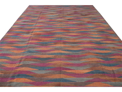 Modern Flat-Weave Kilim Wool Rug10 X 14