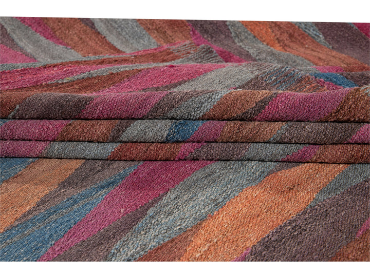 Modern Flat-Weave Kilim Wool Rug10 X 14