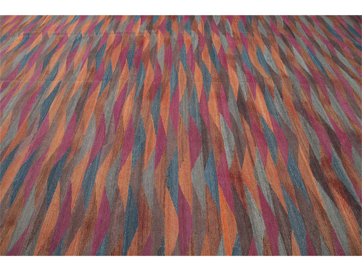 Modern Flat-Weave Kilim Wool Rug10 X 14