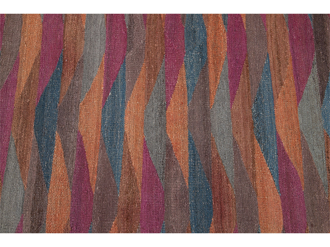 Modern Flat-Weave Kilim Wool Rug10 X 14