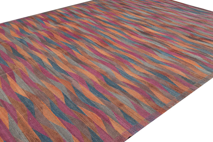 Modern Flat-Weave Kilim Wool Rug10 X 14