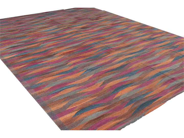 Modern Flat-Weave Kilim Wool Rug10 X 14