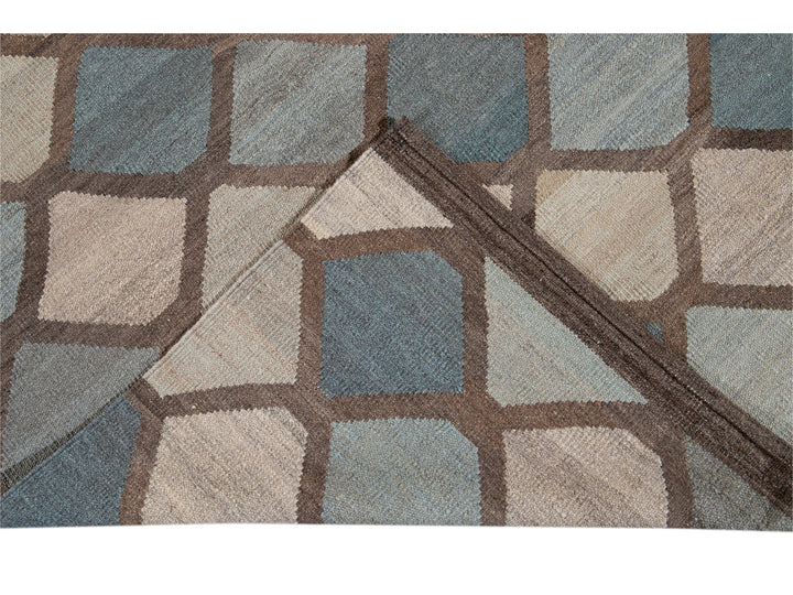 Modern Kilim Wool Rug, 8 X 10