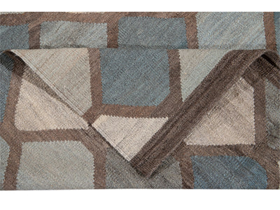 Modern Kilim Wool Rug, 8 X 10
