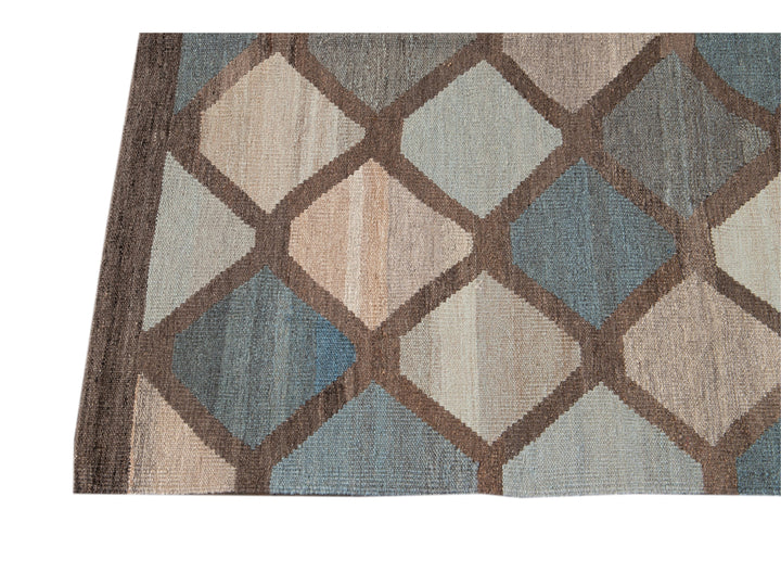 Modern Kilim Wool Rug, 8 X 10
