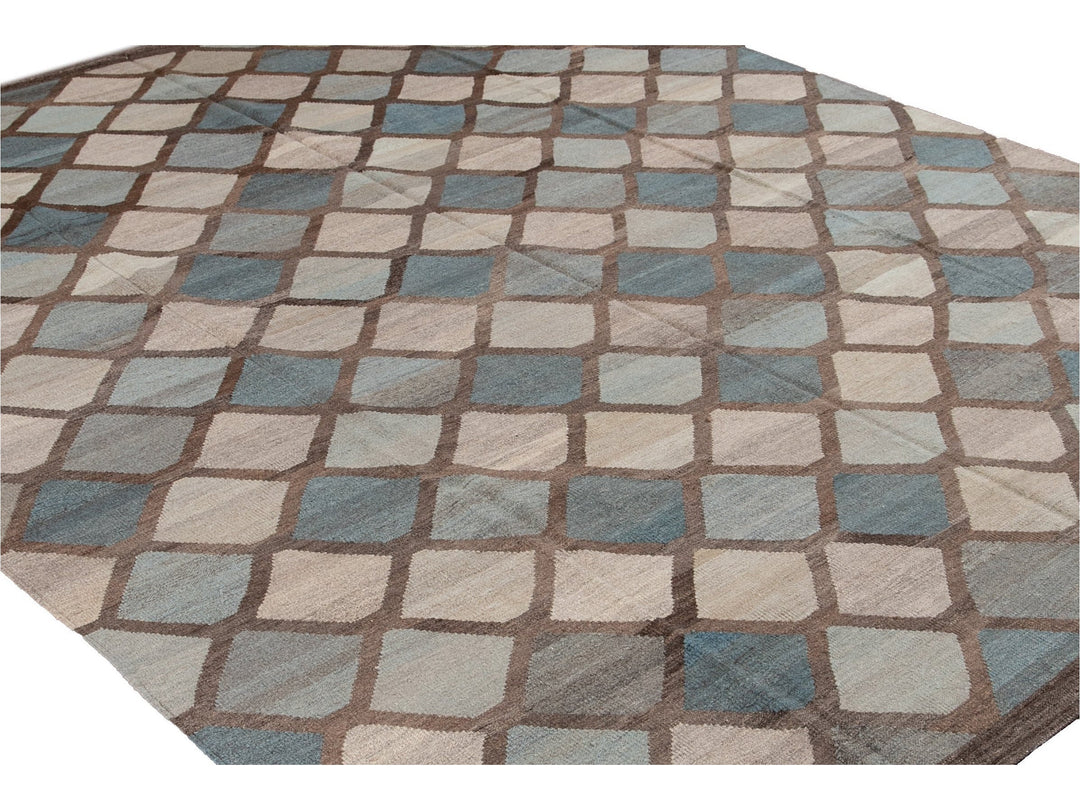 Modern Kilim Wool Rug, 8 X 10