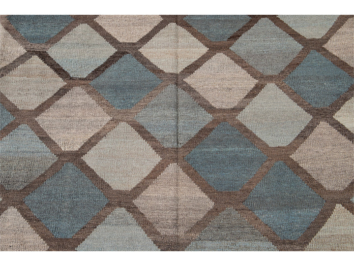 Modern Kilim Wool Rug, 8 X 10