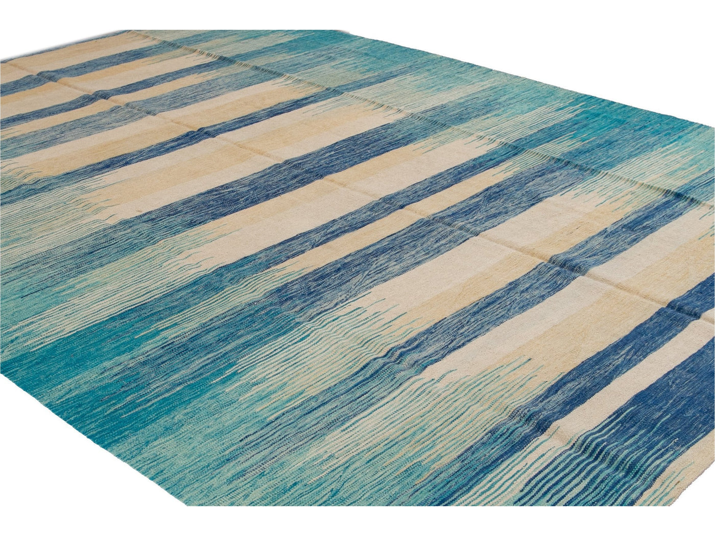 Modern Flat-Weave Wool Rug 9 X 12