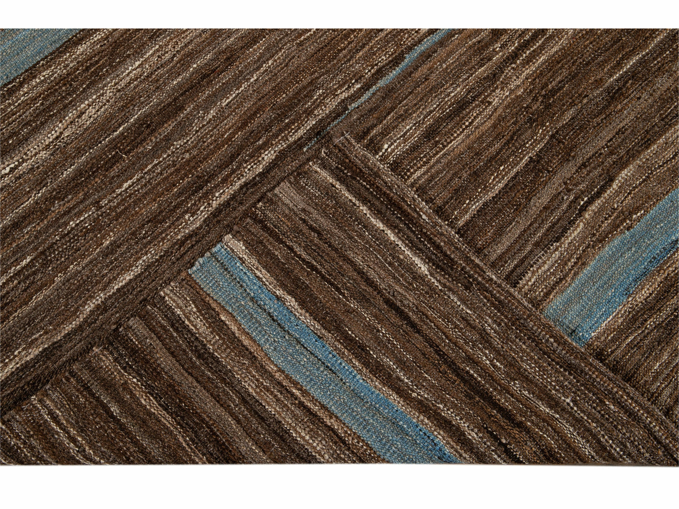 Modern Flat-Weave Wool Rug 9 X 12