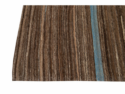 Modern Flat-Weave Wool Rug 9 X 12