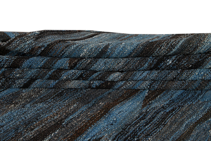 Modern Flat-Weave Wool Rug, 9 X 12