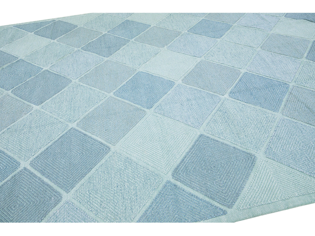 Modern Swedish Wool Rug 10 X 14