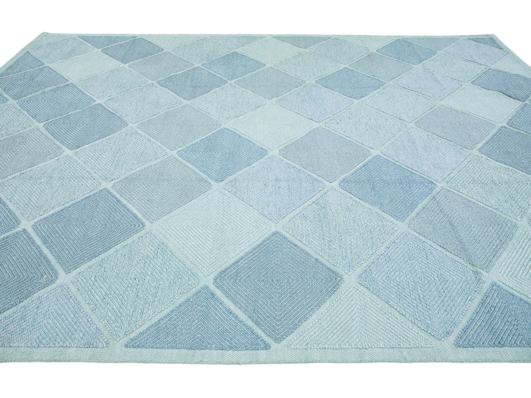 Modern Swedish Wool Rug 10 X 14