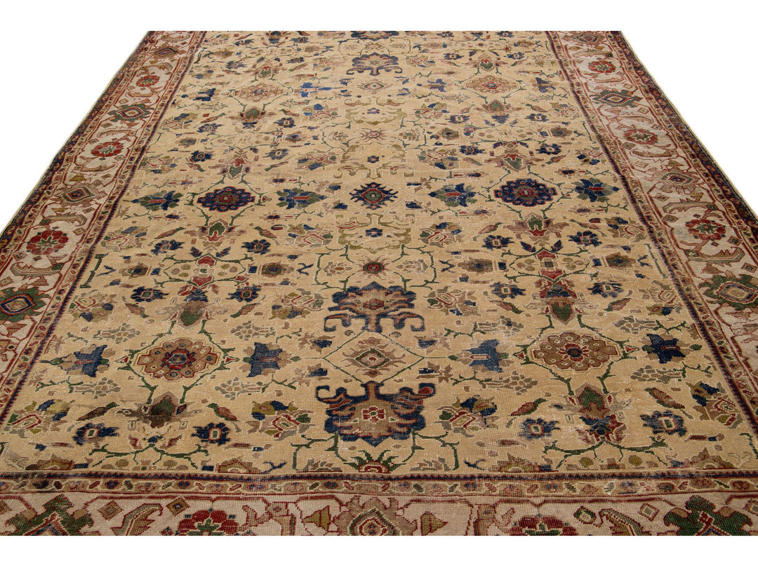 Antique Sultanabad Wool Rug 8 X 12