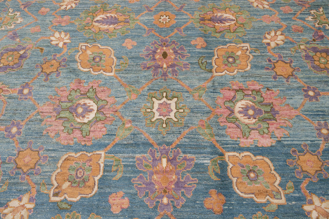 Modern Oushak Oversize Wool Rug 12 X 16