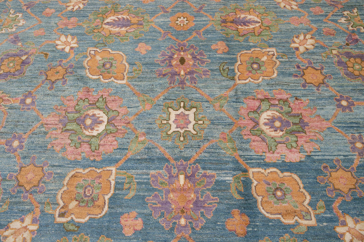 Modern Oushak Oversize Wool Rug 12 X 16