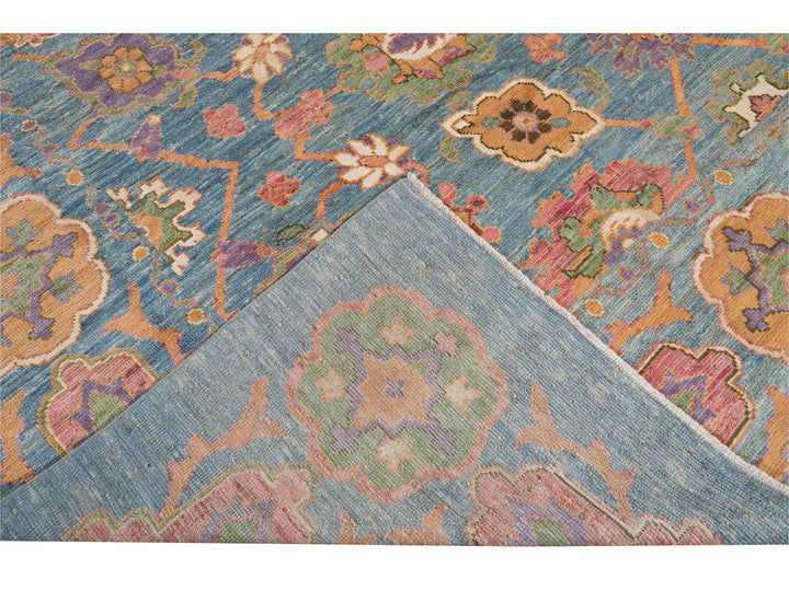 Modern Oushak Oversize Wool Rug 12 X 16