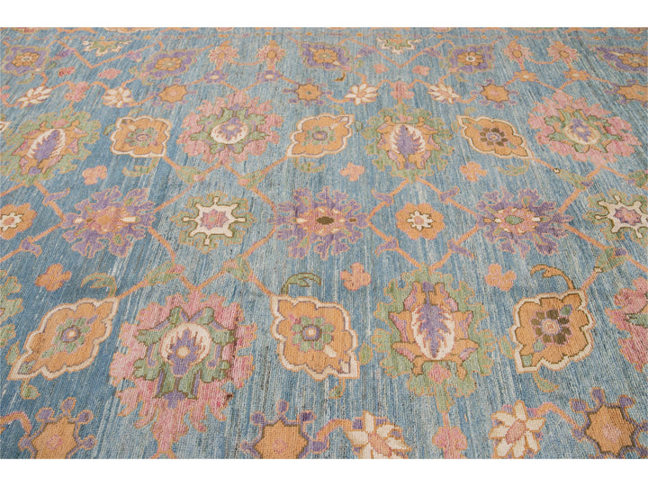 Modern Oushak Oversize Wool Rug 12 X 16