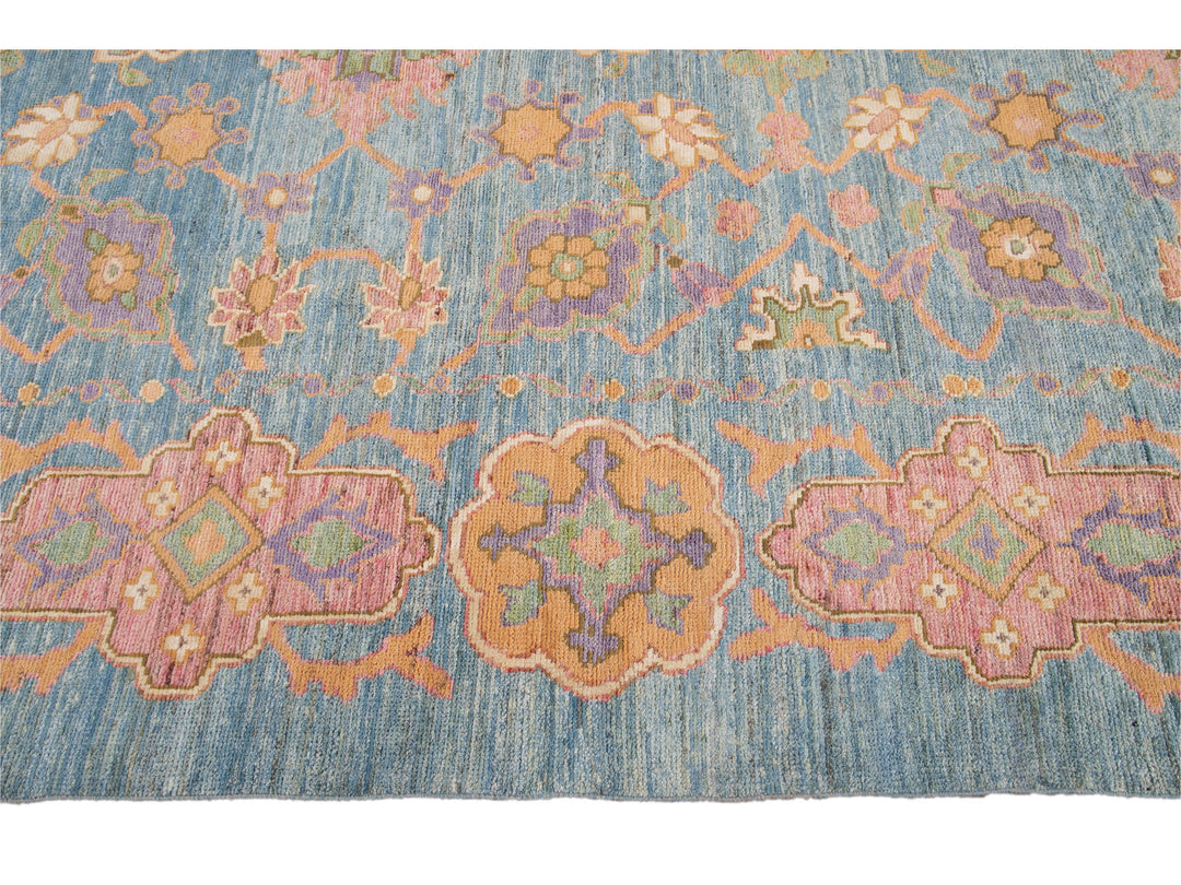 Modern Oushak Oversize Wool Rug 12 X 16