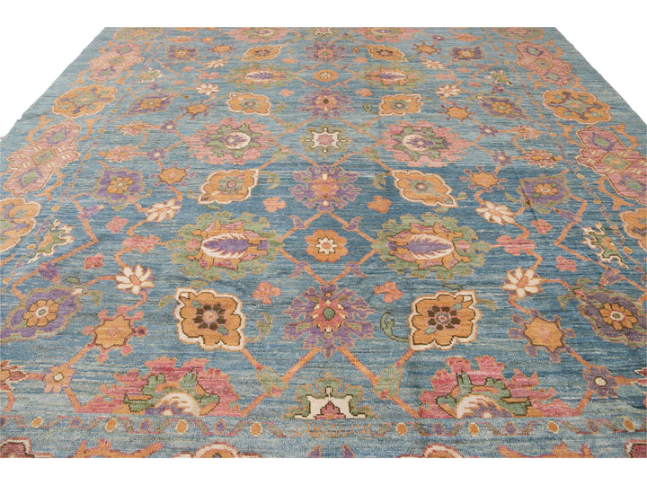 Modern Oushak Oversize Wool Rug 12 X 16