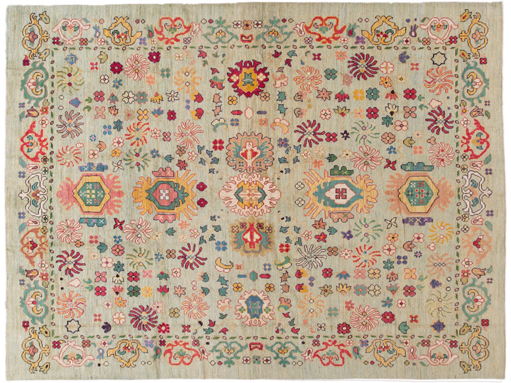 Modern Oushak Wool Rug 12 X 16