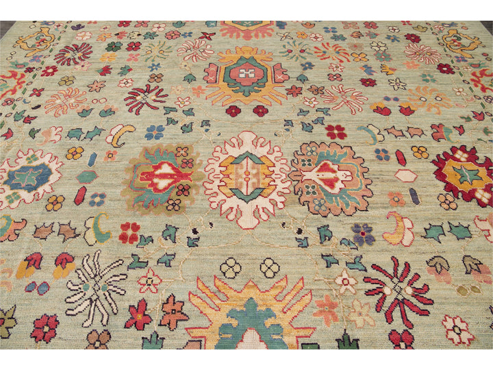 Modern Oushak Wool Rug 12 X 16