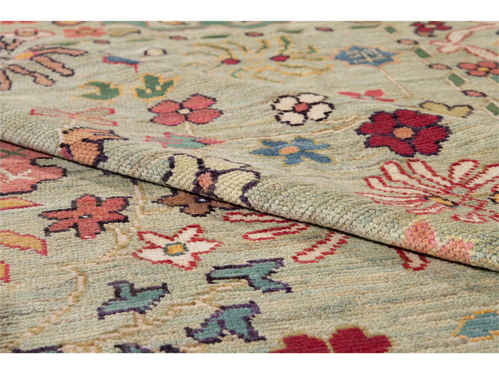Modern Oushak Wool Rug 12 X 16