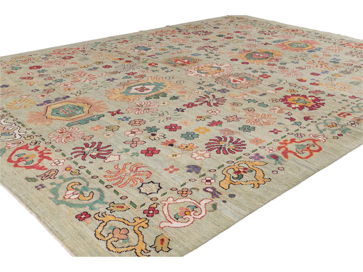 Modern Oushak Wool Rug 12 X 16
