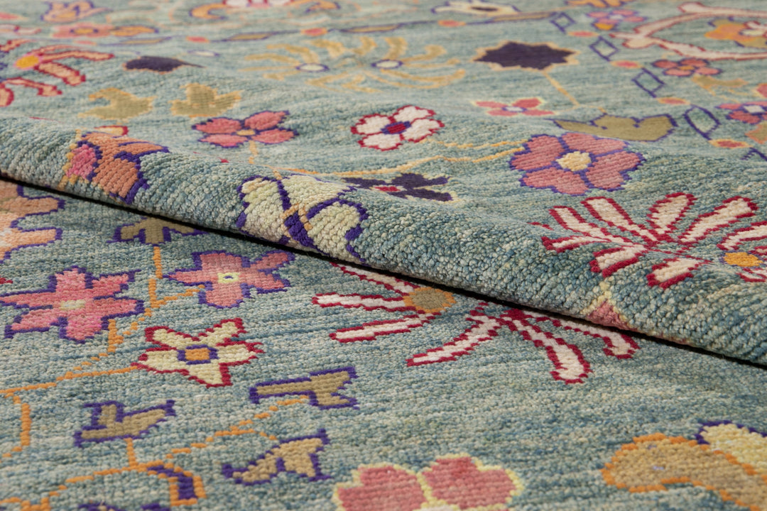 Modern Oushak Oversize Wool Rug 12 X 16