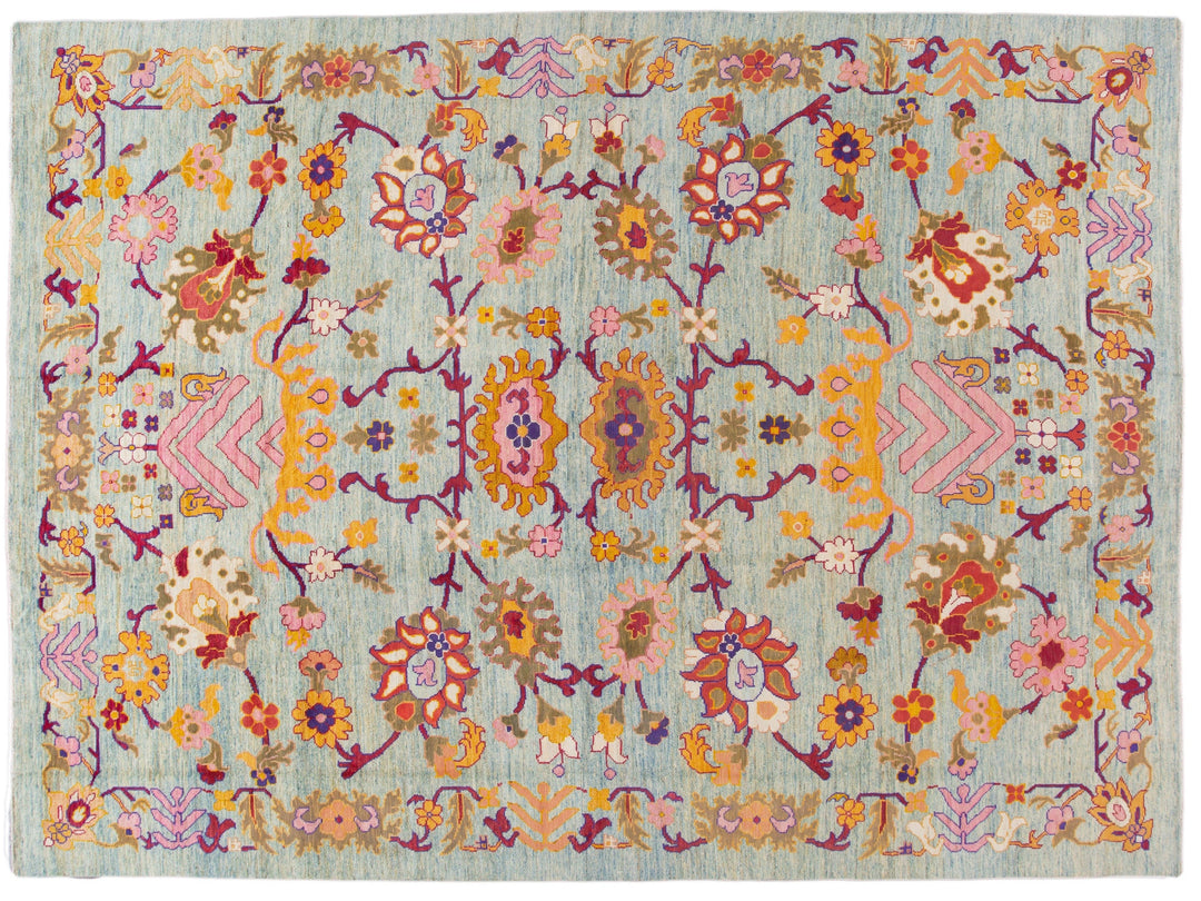 Modern Oushak Wool Rug 12 X 16