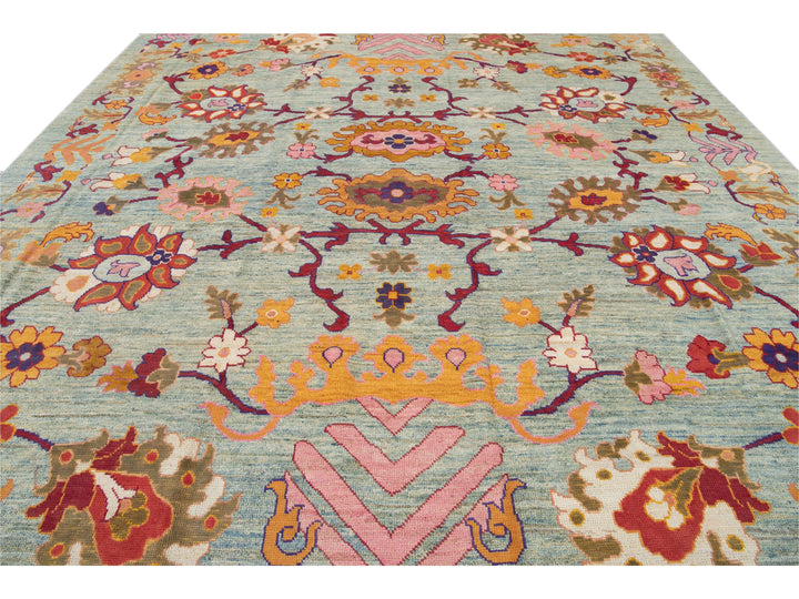 Modern Oushak Wool Rug 12 X 16