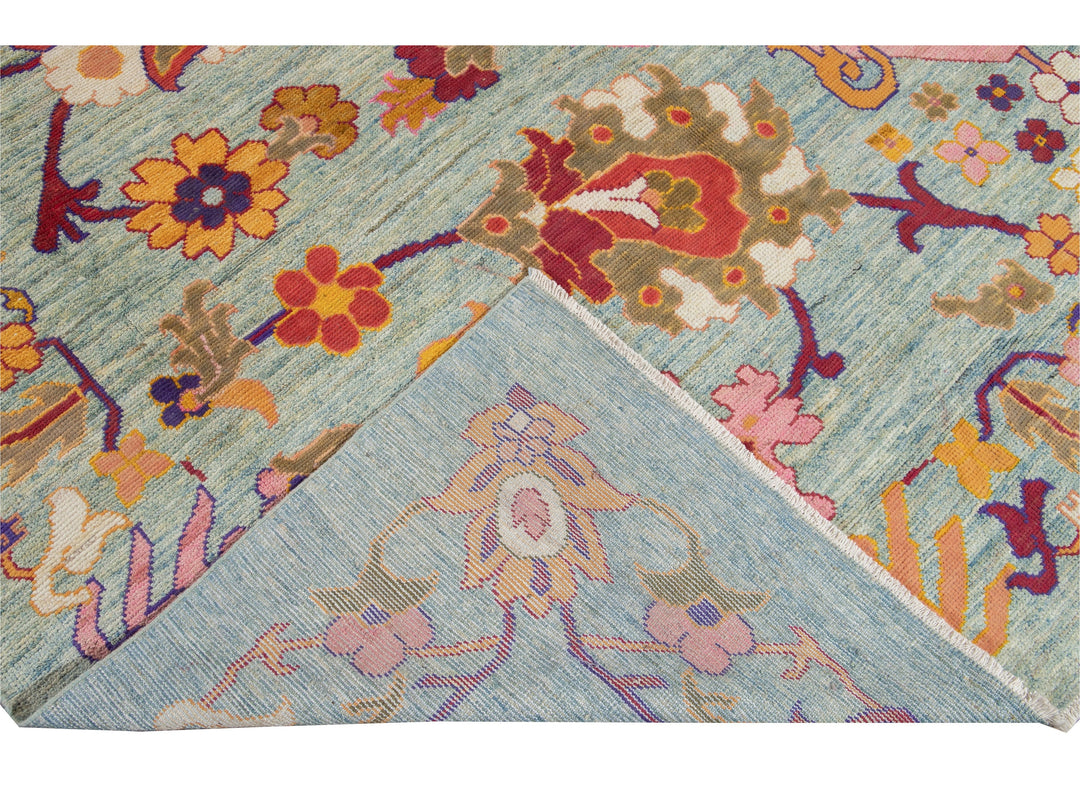 Modern Oushak Wool Rug 12 X 16