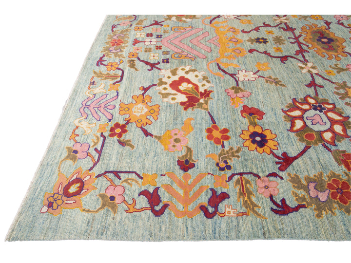 Modern Oushak Wool Rug 12 X 16