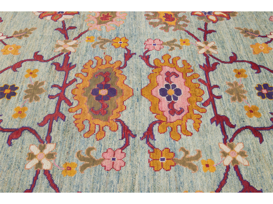 Modern Oushak Wool Rug 12 X 16
