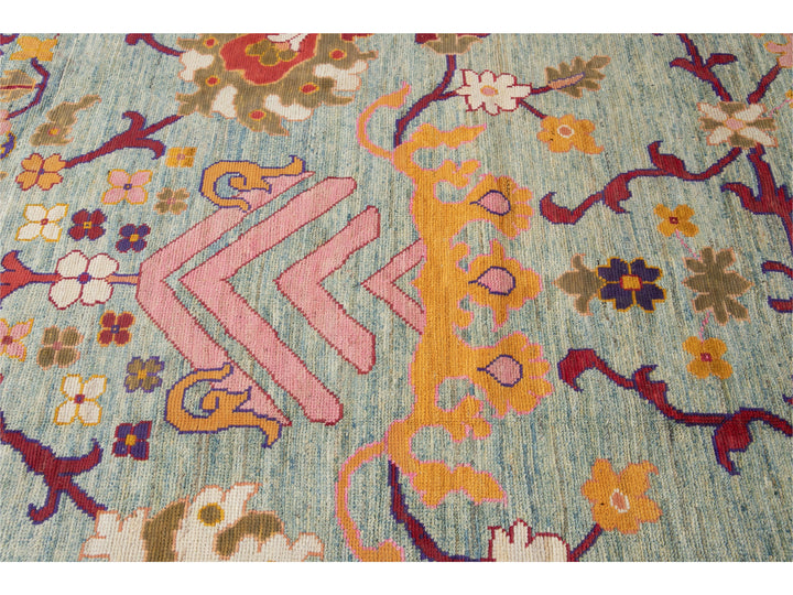 Modern Oushak Wool Rug 12 X 16