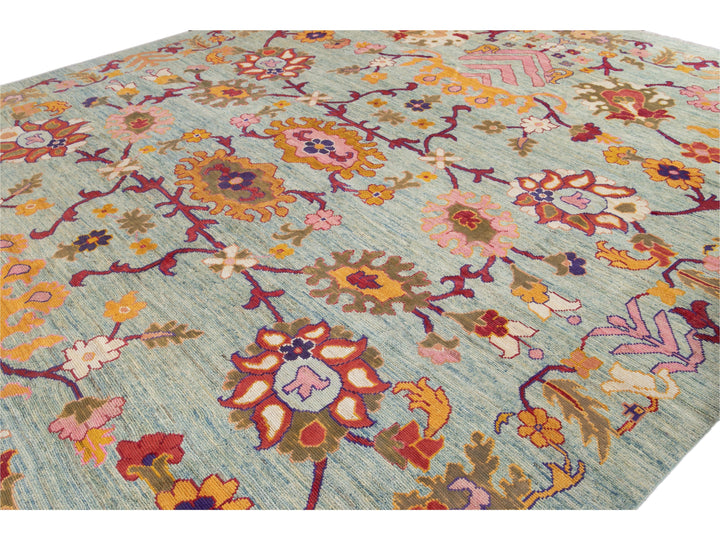 Modern Oushak Wool Rug 12 X 16